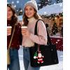 image:imageBAGSMART Boxy Tote Bag for Women Crossbody Bag with Zipper Crush Bow Purses for Travel Work CollegeBlack