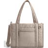 image:imageBAGSMART Boxy Tote Bag for Women Crossbody Bag with Zipper Crush Bow Purses for Travel Work CollegeCamel