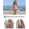 image:imageBAGSMART Boxy Tote Bag for Women Crossbody Bag with Zipper Crush Bow Purses for Travel Work CollegeChocolate