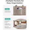 image:imageBAGSMART Boxy Tote Bag for Women Crossbody Bag with Zipper Crush Bow Purses for Travel Work CollegeKhaki