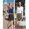 image:imageBAGSMART Boxy Tote Bag for Women Crossbody Bag with Zipper Crush Bow Purses for Travel Work CollegeKhaki