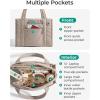 image:imageBAGSMART Boxy Tote Bag for Women Crossbody Bag with Zipper Crush Bow Purses for Travel Work CollegePink