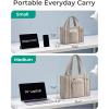 image:imageBAGSMART Boxy Tote Bag for Women Crossbody Bag with Zipper Crush Bow Purses for Travel Work CollegeWhite