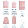 image:imageBAGSMART Hanging Compression Packing Cubes for Closet Organizers And Storage 6 Set Suitcase Organizer Bags Set Cruise Travel Essentials for Women  Hanging Compression Packing Cubes for WomenForest Green
