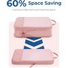 image:imageBAGSMART Hanging Compression Packing Cubes for Closet Organizers And Storage 6 Set Suitcase Organizer Bags Set Cruise Travel Essentials for Women  Hanging Compression Packing Cubes for WomenBaby Pink