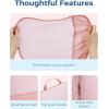 image:imageBAGSMART Hanging Compression Packing Cubes for Closet Organizers And Storage 6 Set Suitcase Organizer Bags Set Cruise Travel Essentials for Women  Hanging Compression Packing Cubes for WomenBaby Pink
