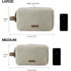 image:imageBAGSMART Toiletry Bag for Men Canvas Travel Toiletry Organizer Dopp Kit Waterresistant Shaving Bag for Toiletries AccessoriesGreyLargeBeige