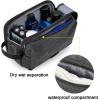 image:imageBAGSMART Toiletry Bag for Men Canvas Travel Toiletry Organizer Dopp Kit Waterresistant Shaving Bag for Toiletries AccessoriesGreyLargeBlack