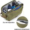 image:imageBAGSMART Toiletry Bag for Men Canvas Travel Toiletry Organizer Dopp Kit Waterresistant Shaving Bag for Toiletries AccessoriesGreyLargeGreen