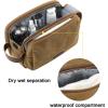 image:imageBAGSMART Toiletry Bag for Men Canvas Travel Toiletry Organizer Dopp Kit Waterresistant Shaving Bag for Toiletries AccessoriesGreyLargeKhaki