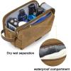 image:imageBAGSMART Toiletry Bag for Men Canvas Travel Toiletry Organizer Dopp Kit Waterresistant Shaving Bag for Toiletries AccessoriesGreyLargeKhaki