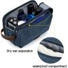 image:imageBAGSMART Toiletry Bag for Men Canvas Travel Toiletry Organizer Dopp Kit Waterresistant Shaving Bag for Toiletries AccessoriesGreyLargeNavy Blue