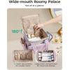 image:imageBAGSMART Toiletry Bag for Women with DualPadded Handles Puffy Lightweight Makeup Bag for Makeup Accessories Brushes Set TravelSized Container CamelNude Pink