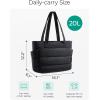 image:imageBAGSMART Tote Bag for Women Lightweight Puffy Tote Bag with Compartments Shoulder Bag Handbag for Travel Work Gym  Lightweight Puffy Quilted for Travel WorkMisty Teal