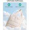 image:imageBAGSMART Tote Bag for Women Lightweight Puffy Tote Bag with Compartments Shoulder Bag Handbag for Travel Work Gym  Lightweight Puffy Quilted for Travel WorkOyster White