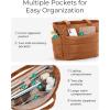 image:imageBAGSMART Tote Bag for Women Lightweight Puffy Tote Bag with Compartments Shoulder Bag Handbag for Travel Work Gym  Lightweight Puffy Quilted for Travel WorkBrown