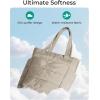 image:imageBAGSMART Tote Bag for Women Lightweight Puffy Tote Bag with Compartments Shoulder Bag Handbag for Travel Work Gym  Lightweight Puffy Quilted for Travel WorkLight Tan
