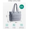 image:imageBAGSMART Tote Bag for Women Lightweight Puffy Tote Bag with Compartments Shoulder Bag Handbag for Travel Work Gym  Lightweight Puffy Quilted for Travel WorkDark Grey