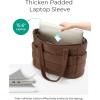 image:imageBAGSMART Tote Bag for Women Lightweight Puffy Tote Bag with Compartments Shoulder Bag Handbag for Travel Work Gym  Lightweight Puffy Quilted for Travel WorkCoffee