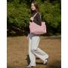image:imageBAGSMART Tote Bag for Women Lightweight Puffy Tote Bag with Compartments Shoulder Bag Handbag for Travel Work Gym  Lightweight Puffy Quilted for Travel WorkDark Pink