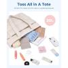 image:imageBAGSMART Tote Bag for Women Lightweight Puffy Tote Bag with Compartments Shoulder Bag Handbag for Travel Work Gym  Lightweight Puffy Quilted for Travel WorkBeige