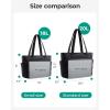 image:imageBAGSMART Tote Bag for Women Lightweight Puffy Tote Bag with Compartments Shoulder Bag Handbag for Travel Work Gym  Lightweight Puffy Quilted for Travel WorkBlack