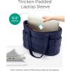 image:imageBAGSMART Tote Bag for Women Lightweight Puffy Tote Bag with Compartments Shoulder Bag Handbag for Travel Work Gym  Lightweight Puffy Quilted for Travel WorkNavy Blue