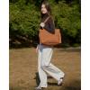 image:imageBAGSMART Tote Bag for Women Lightweight Puffy Tote Bag with Compartments Shoulder Bag Handbag for Travel Work Gym  Lightweight Puffy Quilted for Travel WorkBrown