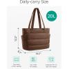 image:imageBAGSMART Tote Bag for Women Lightweight Puffy Tote Bag with Compartments Shoulder Bag Handbag for Travel Work Gym  Lightweight Puffy Quilted for Travel WorkCoffee