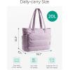 image:imageBAGSMART Tote Bag for Women Lightweight Puffy Tote Bag with Compartments Shoulder Bag Handbag for Travel Work Gym  Lightweight Puffy Quilted for Travel WorkPinkishpurple