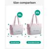 image:imageBAGSMART Tote Bag for Women Lightweight Puffy Tote Bag with Compartments Shoulder Bag Handbag for Travel Work Gym  Lightweight Puffy Quilted for Travel WorkPink