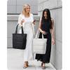 image:imageBAGSMART Tote Bag for Women Lightweight Puffy Tote Bag with Compartments Shoulder Bag Handbag for Travel Work Gym  Lightweight Puffy Quilted for Travel WorkDark Black