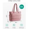image:imageBAGSMART Tote Bag for Women Lightweight Puffy Tote Bag with Compartments Shoulder Bag Handbag for Travel Work Gym  Lightweight Puffy Quilted for Travel WorkDark Pink