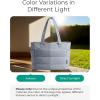 image:imageBAGSMART Tote Bag for Women Lightweight Puffy Tote Bag with Compartments Shoulder Bag Handbag for Travel Work Gym  Lightweight Puffy Quilted for Travel WorkDark Grey