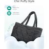image:imageBAGSMART Tote Bag for Women Puffer Tote Bag with Zipper Large Quilted Shoulder Bag with Compartments for Travel Work GymBblack