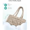 image:imageBAGSMART Tote Bag for Women Puffer Tote Bag with Zipper Large Quilted Shoulder Bag with Compartments for Travel Work GymCgrayish Brown