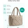 image:imageBAGSMART Tote Bag for Women Puffer Tote Bag with Zipper Large Quilted Shoulder Bag with Compartments for Travel Work GymCgrayish Brown