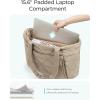 image:imageBAGSMART Tote Bag for Women Puffer Tote Bag with Zipper Large Quilted Shoulder Bag with Compartments for Travel Work GymCgrayish Brown