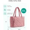 image:imageBAGSMART Tote Bag for Women Puffer Tote Bag with Zipper Large Quilted Shoulder Bag with Compartments for Travel Work GymGdark Pink