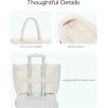 image:imageBAGSMART Tote Bag for Women Puffer Tote Bag with Zipper Large Quilted Shoulder Bag with Compartments for Travel Work GymGreen