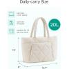 image:imageBAGSMART Tote Bag for Women Puffer Tote Bag with Zipper Large Quilted Shoulder Bag with Compartments for Travel Work GymNavy Blue