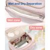 image:imageBAGSMART Travel Toiletry Bag for Women Cosmetic Bag Makeup Bag Organizer with Handle Travel Bag for Toiletries Travel Accessories Full Sized ContainerPink