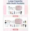 image:imageBAGSMART Travel Toiletry Bag for Women Cosmetic Bag Makeup Bag Organizer with Handle Travel Bag for Toiletries Travel Accessories Full Sized ContainerPink