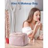 image:imageBAGSMART Travel Toiletry Bag for Women Cosmetic Bag Makeup Bag Organizer with Handle Travel Bag for Toiletries Travel Accessories Full Sized ContainerPink