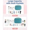image:imageBAGSMART Travel Toiletry Bag for Women Cosmetic Bag Makeup Bag Organizer with Handle Travel Bag for Toiletries Travel Accessories Full Sized ContainerBlue