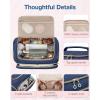 image:imageBAGSMART Travel Toiletry Bag for Women Cosmetic Bag Makeup Bag Organizer with Handle Travel Bag for Toiletries Travel Accessories Full Sized ContainerNavy