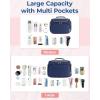 image:imageBAGSMART Travel Toiletry Bag for Women Cosmetic Bag Makeup Bag Organizer with Handle Travel Bag for Toiletries Travel Accessories Full Sized ContainerNavy