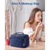 image:imageBAGSMART Travel Toiletry Bag for Women Cosmetic Bag Makeup Bag Organizer with Handle Travel Bag for Toiletries Travel Accessories Full Sized ContainerNavy
