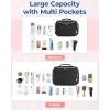 image:imageBAGSMART Travel Toiletry Bag for Women Cosmetic Bag Makeup Bag Organizer with Handle Travel Bag for Toiletries Travel Accessories Full Sized ContainerBlack
