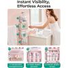 image:imageBAGSMART Travel Toiletry Bag for women Portable Hanging Hook Makeup Bag Organizer Waterproof Makeup Cosmetic Bag for FullSize Accessories ToiletriesBlackDusty Rose